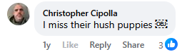 Facebook user reminiscing about Arthur Treacher's restaurant
