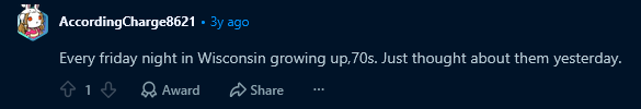 Reddit comment remembering Arthur Treacher's fish and chips